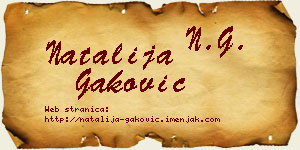 Natalija Gaković vizit kartica
